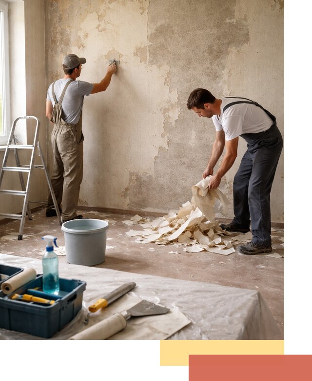 Снятие старых обоев в Надыме быстро и качественно