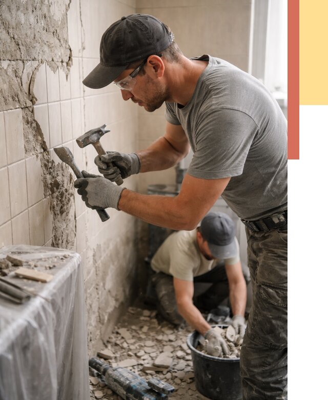 Демонтаж плитки со стен в Надыме от 882 руб. — быстро и недорого | ОТДЕЛОЧНИК-Ндм