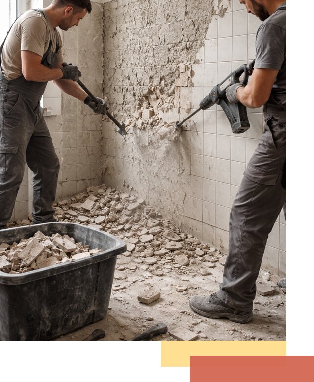 Демонтаж плитки со стен в Надыме быстро и аккуратно