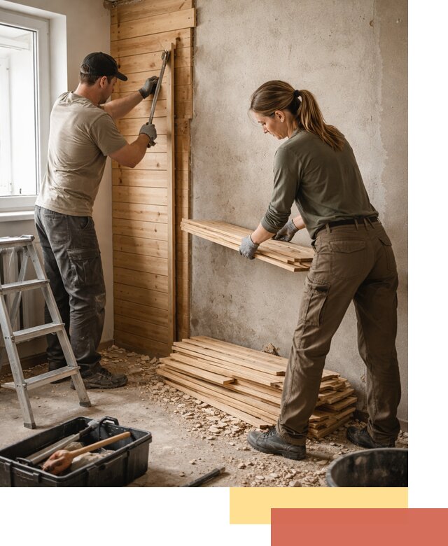 Демонтаж вагонки со стен в Надыме — профессиональный демонтаж