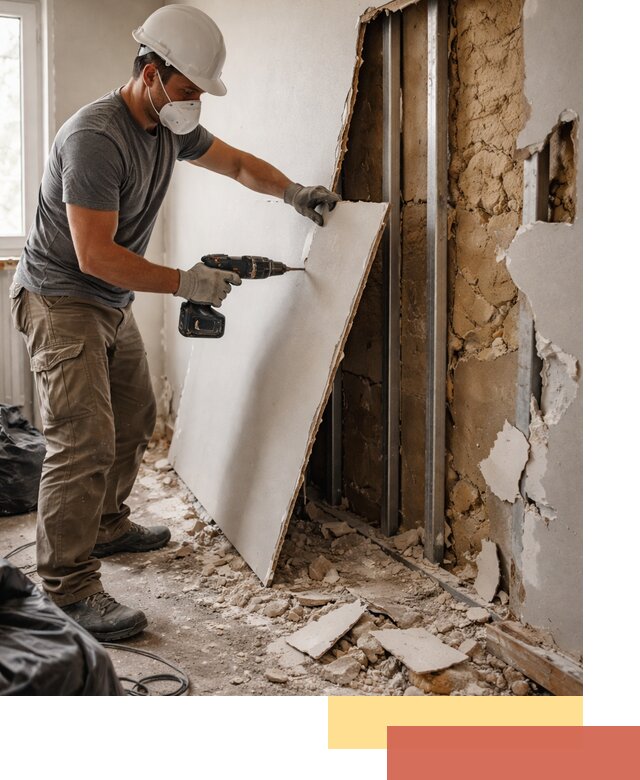 Демонтаж гипсокартона со стен в Надыме качественно и быстро