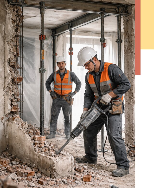 Снос несущих стен в Надыме от 10637 руб. — демонтаж несущей стены под ключ | ОТДЕЛОЧНИК-Ндм