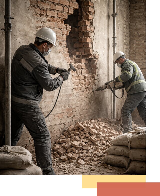 Демонтаж кирпичных стен в Надыме быстро и безопасно