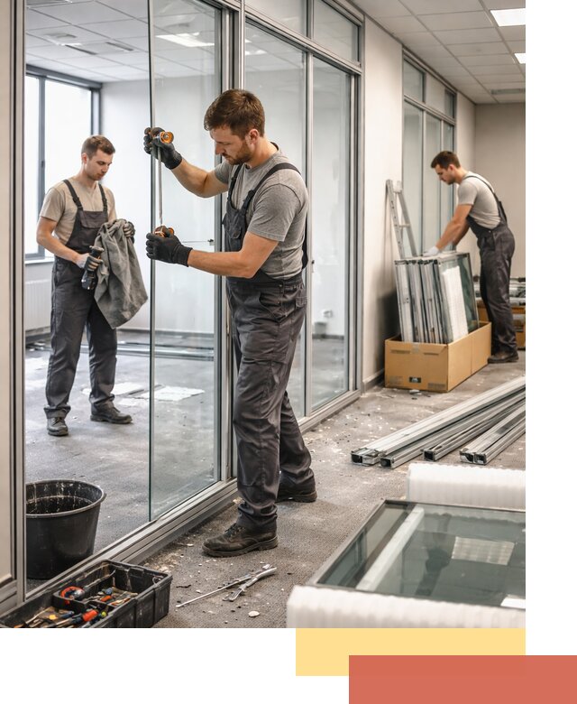 Демонтаж стеклянных перегородок в Надыме быстро и безопасно