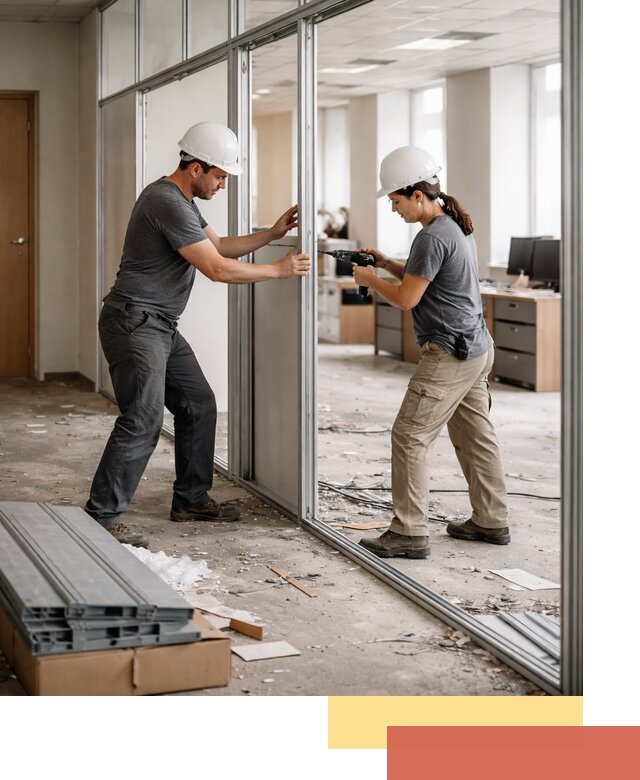 Демонтаж алюминиевых перегородок в Надыме быстро и аккуратно