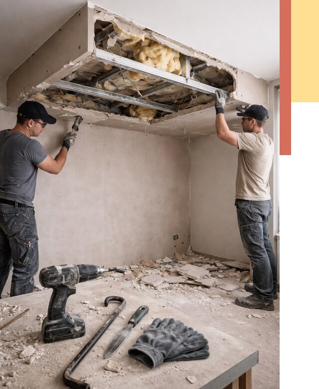 Демонтаж короба из гипсокартона в Надыме от 1577 руб. — быстро и недорого | ОТДЕЛОЧНИК-Ндм