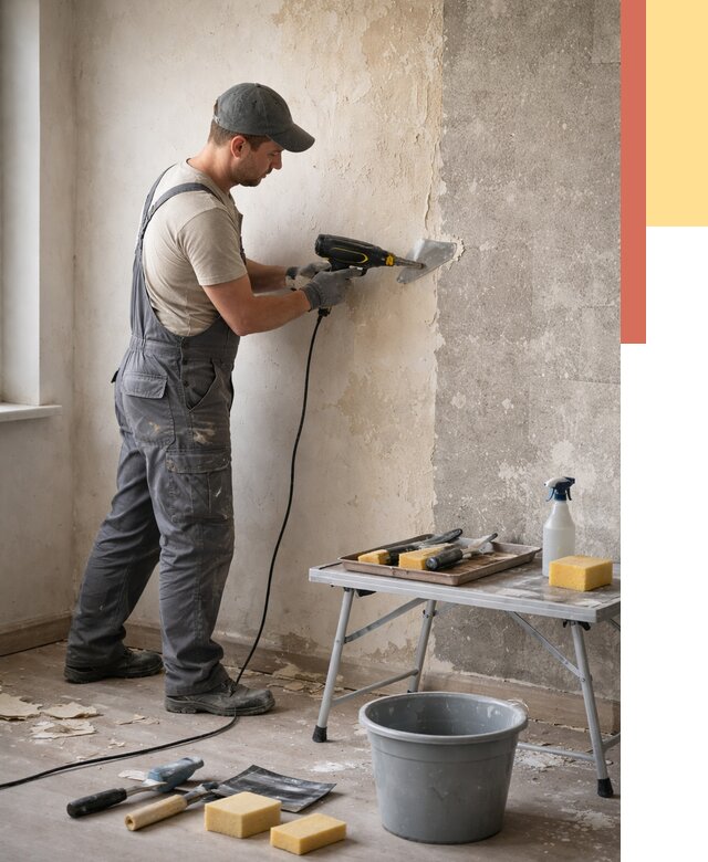 Очистка стен от клея в Надыме от 1920 руб. — снятие и удаление клея со стен | ОТДЕЛОЧНИК-Ндм