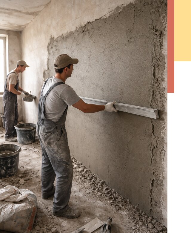 Цементная штукатурка стен в Надыме от 4670 руб/м2 — быстро и недорого | ОТДЕЛОЧНИК-Ндм