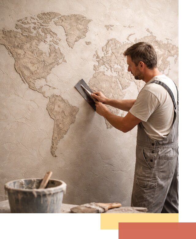 Декоративная штукатурка «Карта мира» под ключ в Надыме