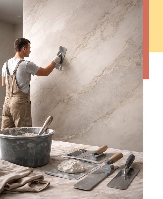 Декоративная штукатурка под мрамор в Надыме от 2906 руб./м² — быстро и недорого | ОТДЕЛОЧНИК-Ндм