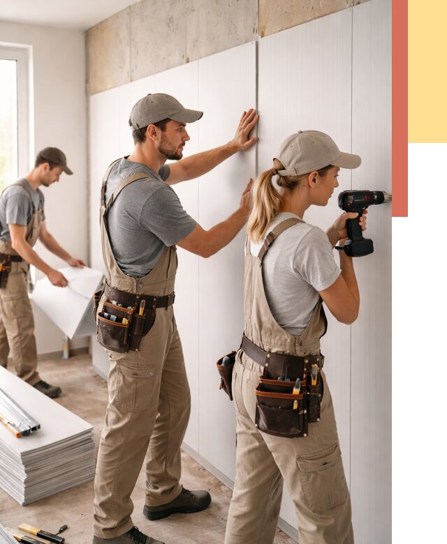 Монтаж ПВХ панелей на стены в Надыме от 467 руб/м2 — быстро и недорого | ОТДЕЛОЧНИК-Ндм