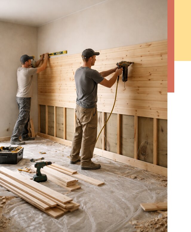 Монтаж деревянной вагонки на стены в Надыме от 7784 руб. | Услуги монтажа вагонки | ОТДЕЛОЧНИК-Ндм