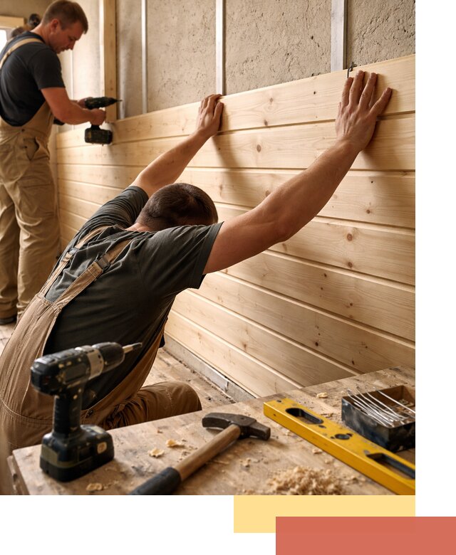 Монтаж деревянной вагонки на стены в Надыме быстро и качественно