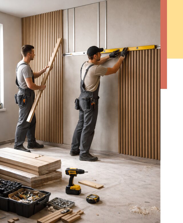 Монтаж реечных панелей на стены в Надыме от 1245 руб. — быстро и недорого | ОТДЕЛОЧНИК-Ндм