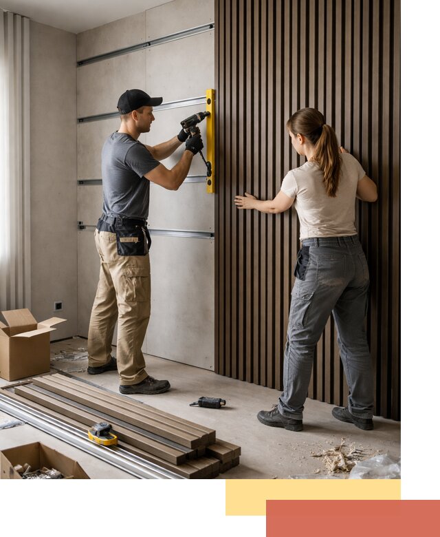 Монтаж реечных панелей на стены в Надыме