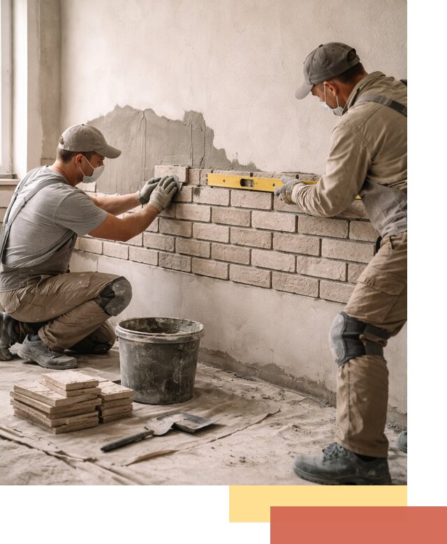 Монтаж декоративного кирпича профессионально в Надыме