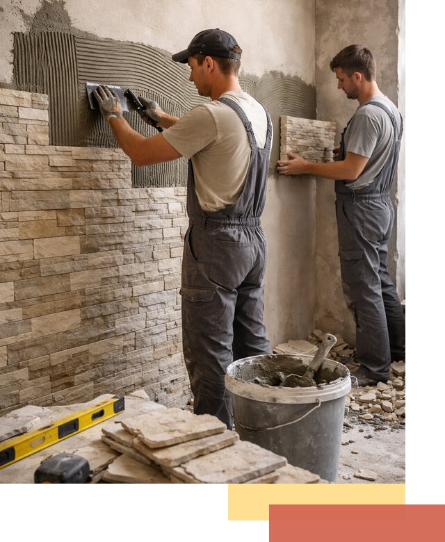 Монтаж искусственного камня в Надыме — облицовка стен и фасадов