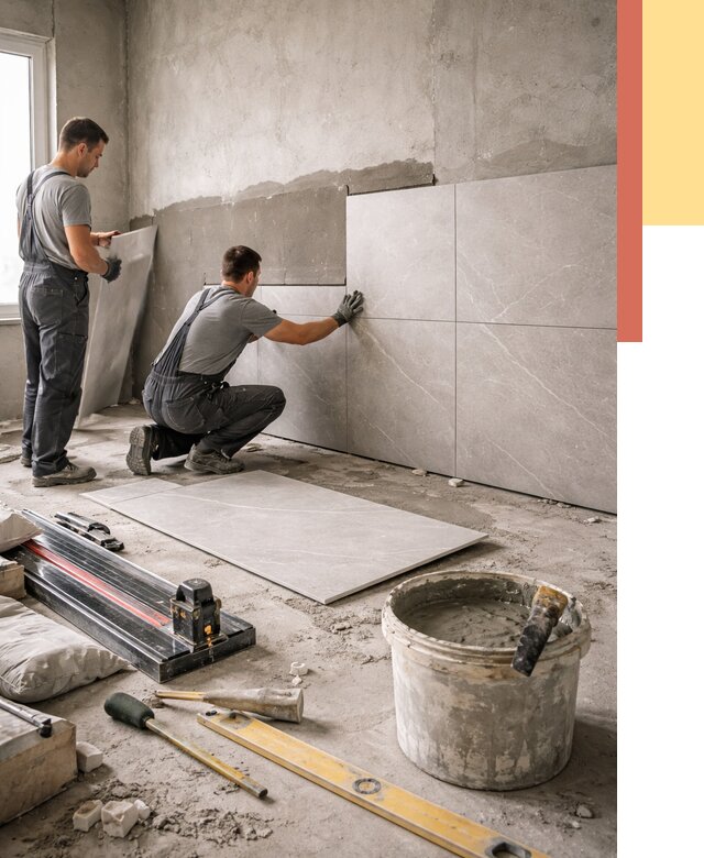 Облицовка стен керамогранитом в Надыме от 4359 руб./м² — услуги под ключ | ОТДЕЛОЧНИК-Ндм