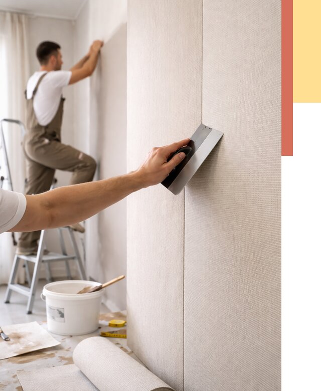 Поклейка текстильных обоев в Надыме от 4670 руб. под ключ | ОТДЕЛОЧНИК-Ндм