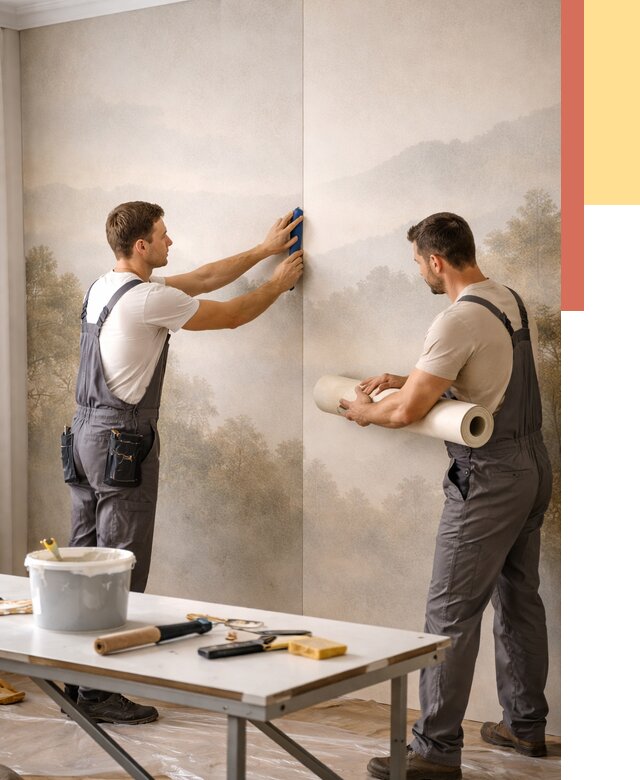 Поклейка фотообоев в Надыме от 8821 руб/м² — быстро и недорого | ОТДЕЛОЧНИК-Ндм