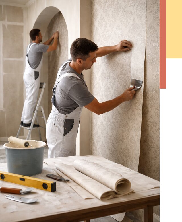 Поклейка обоев на сложные стены в Надыме от 2906 руб. под ключ | ОТДЕЛОЧНИК-Ндм