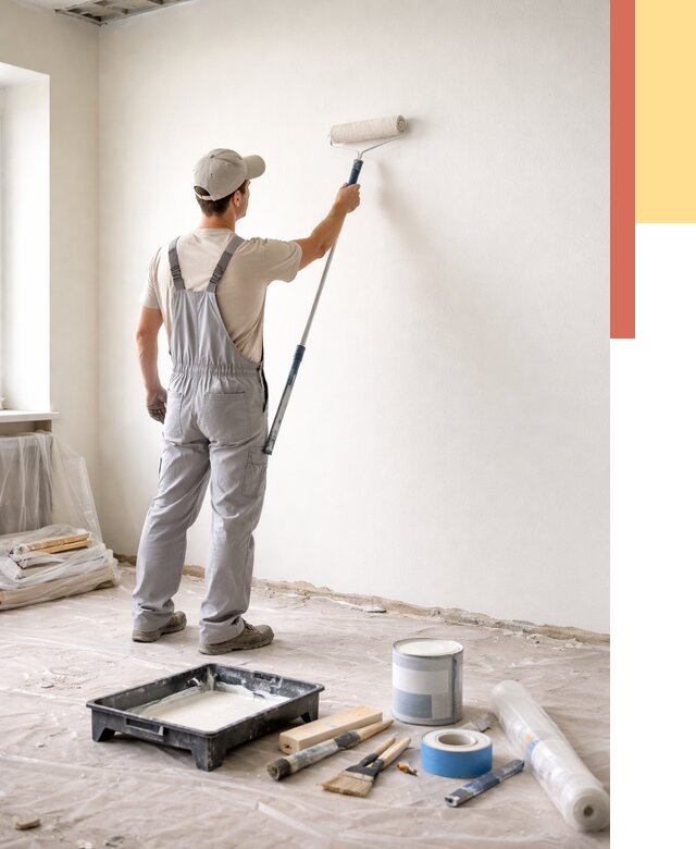 Покраска стен водоэмульсионной краской в Надыме от 467 руб. за м² | ОТДЕЛОЧНИК-Ндм