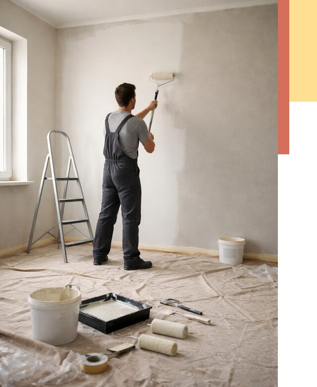 Покраска стен моющейся краской в Надыме от 363 руб./м² — быстро и недорого | ОТДЕЛОЧНИК-Ндм