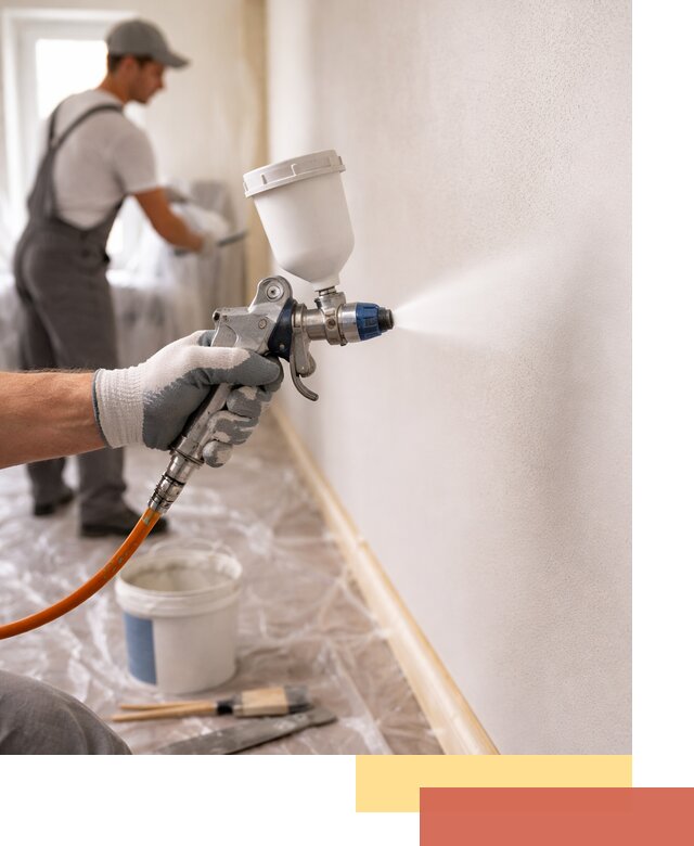 Покраска стен краскопультом в Надыме быстро и качественно