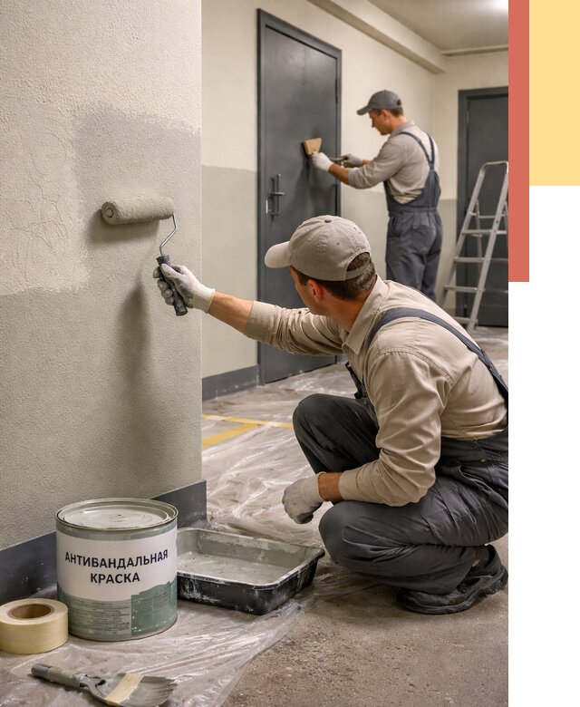 Покраска стен антивандальной краской в Надыме от 4670 руб./м² под ключ | ОТДЕЛОЧНИК-Ндм