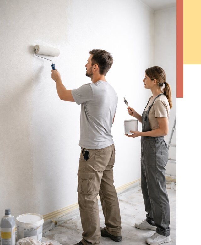 Окраска стен по стеклохолсту в Надыме от 4670 руб/м² под ключ | ОТДЕЛОЧНИК-Ндм