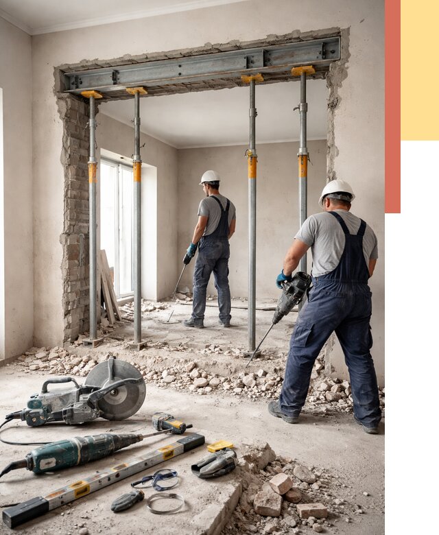 Прорезка проема в стене в Надыме от 4670 руб. — быстро и недорого | ОТДЕЛОЧНИК-Ндм