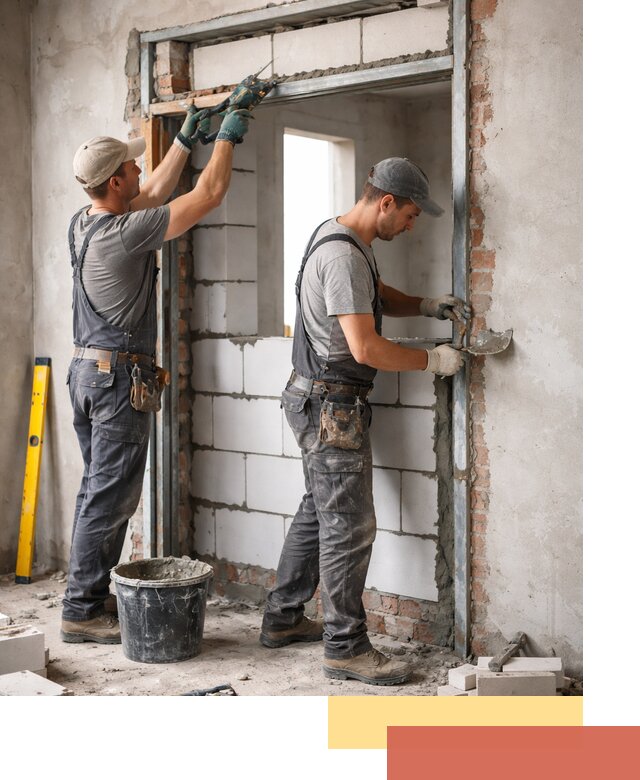 Закладка дверного проема под ключ в Надыме: демонтаж, монтаж, отделка