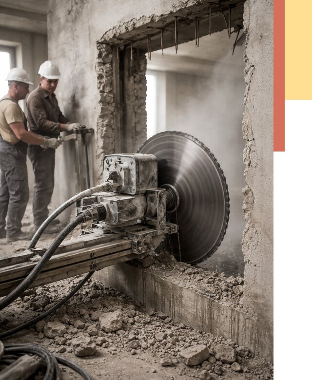 Алмазная резка проемов в Надыме от 4670 руб. быстро и недорого | ОТДЕЛОЧНИК-Ндм