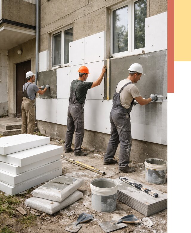 Утепление стен пенопластом в Надыме от 1816 руб. — недорого и под ключ | ОТДЕЛОЧНИК-Ндм