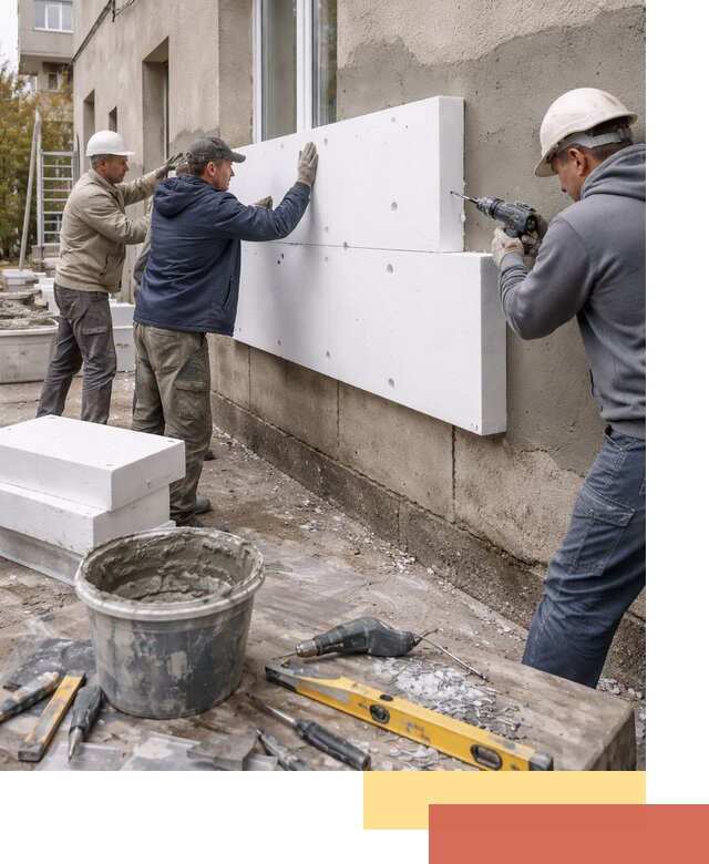 Утепление наружных стен пенопластом в Надыме