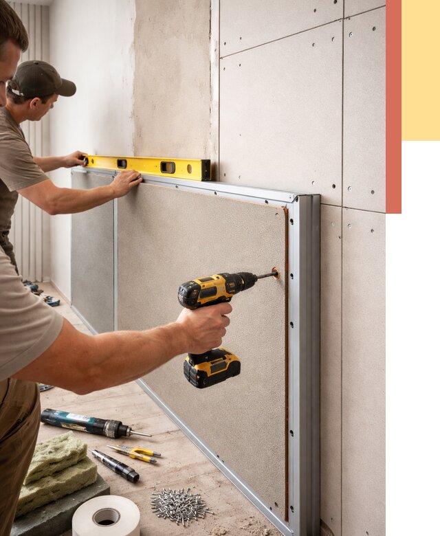 Шумоизоляция стен панелями ЗИПС в Надыме от 2283 руб./м² под ключ | ОТДЕЛОЧНИК-Ндм