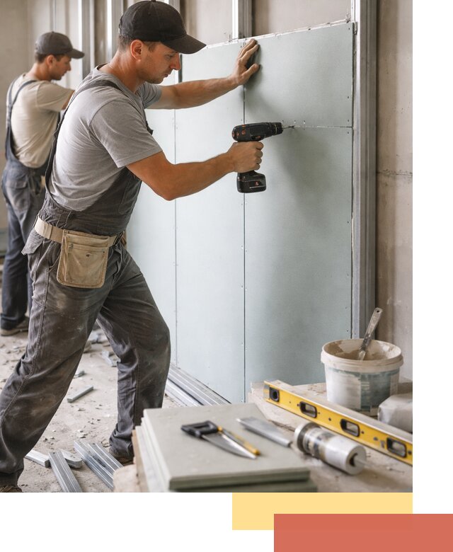 Кладка влагостойких перегородок ПГП в Надыме