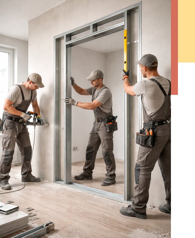 Устройство дверного проема в перегородке в Надыме от 4670 руб. под ключ | ОТДЕЛОЧНИК-Ндм