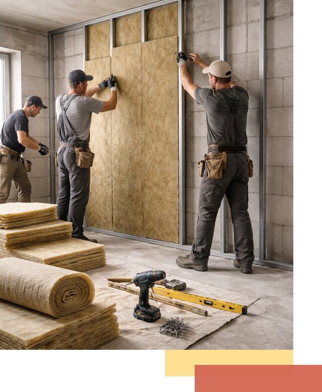 Шумоизоляция перегородок из блоков в Надыме — монтаж и защита шумоизоляцией