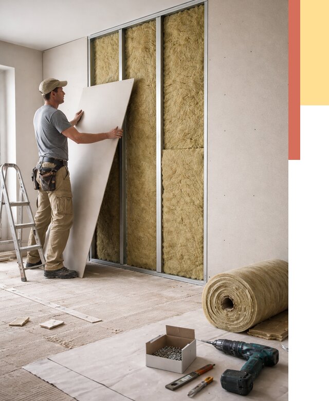 Перегородка из гипсокартона с шумоизоляцией в Надыме от 3238 руб. | ОТДЕЛОЧНИК-Ндм