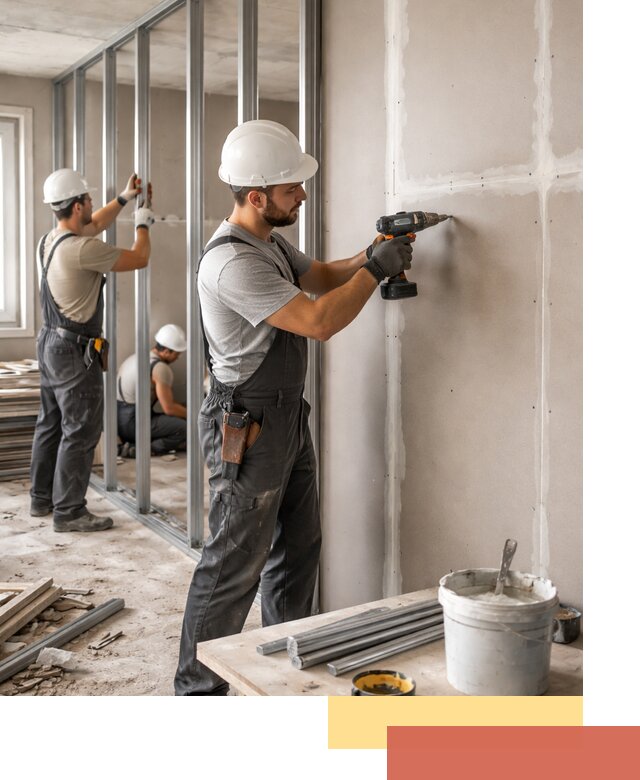 Перегородки из огнестойкого гипсокартона в Надыме под ключ