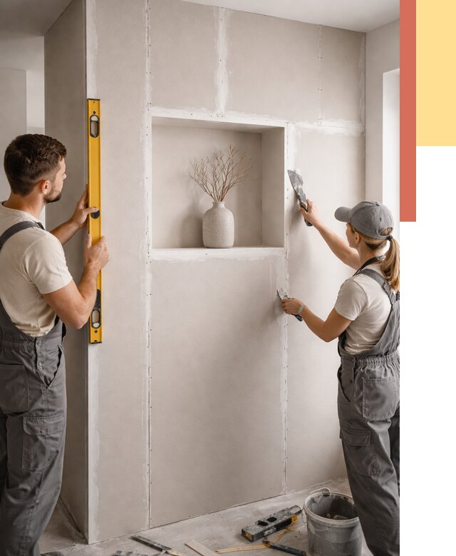 Перегородка из гипсокартона с нишей в Надыме от 3373 руб. под ключ | ОТДЕЛОЧНИК-Ндм