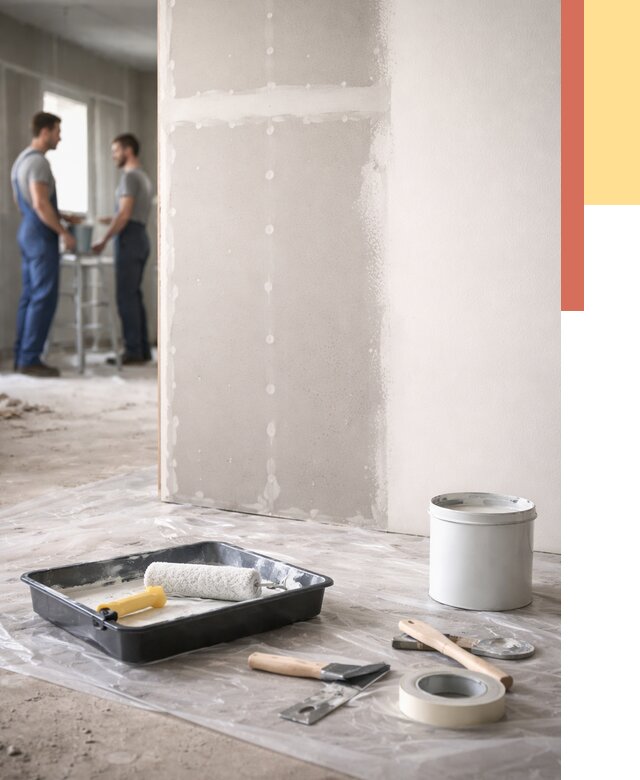 Покраска перегородок из гипсокартона в Надыме от 4670 руб. под ключ | ОТДЕЛОЧНИК-Ндм