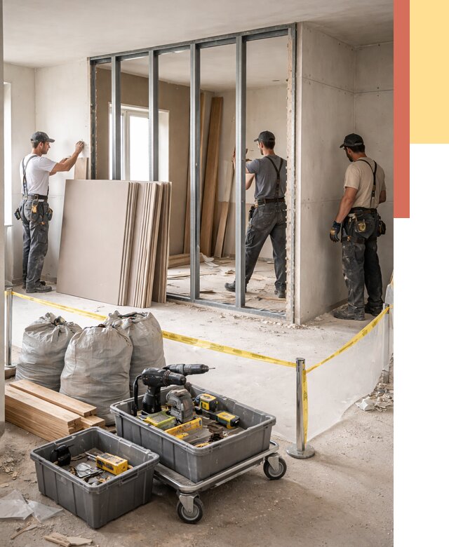 Перенос гипсокартонной перегородки в Надыме под ключ от 4670 руб. | Демонтаж и монтаж – ОТДЕЛОЧНИК-Ндм