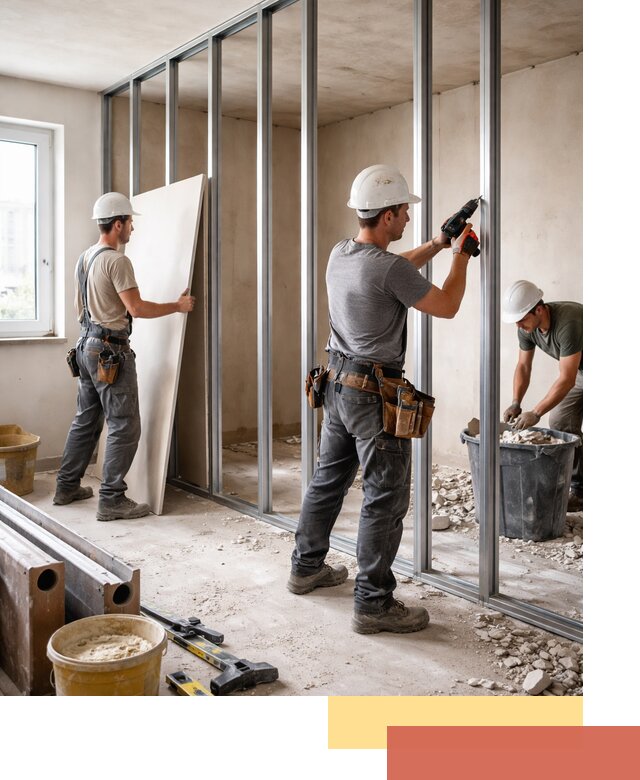 Перенос гипсокартонной перегородки в Надыме профессионально и быстро