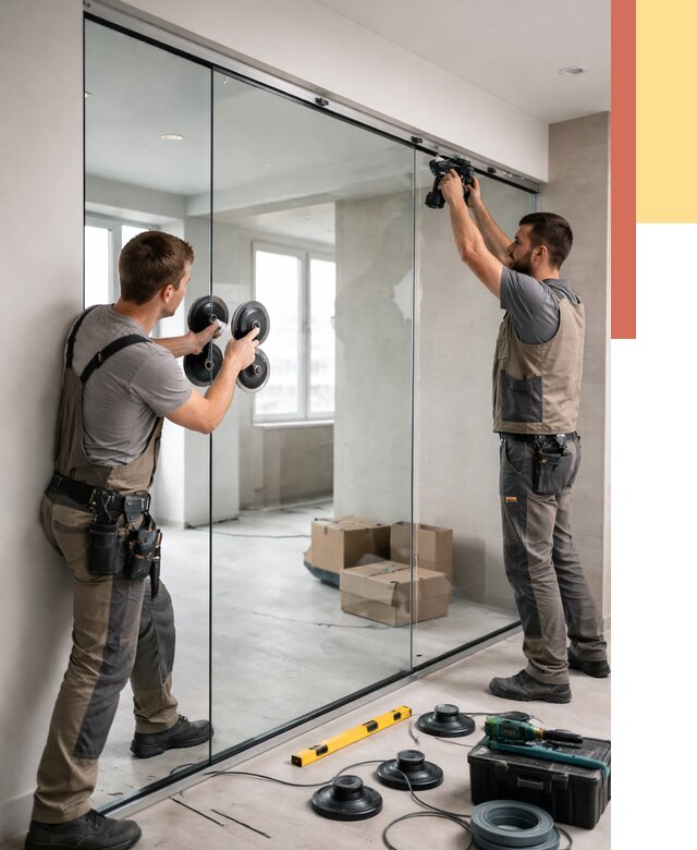 Монтаж стеклянных перегородок в Надыме от 6746 руб. | ОТДЕЛОЧНИК-Ндм