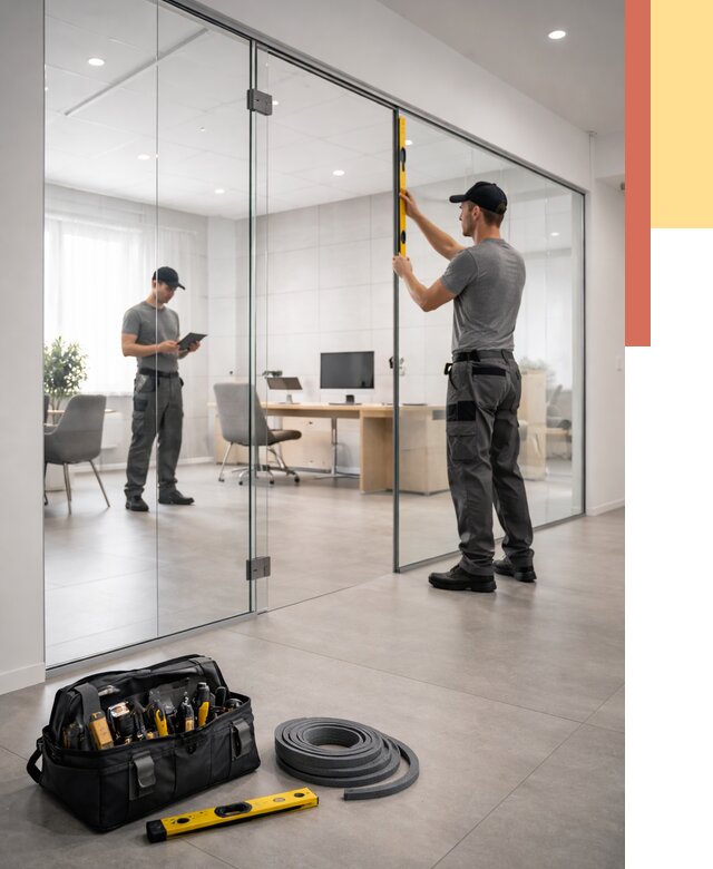 Цельностеклянные перегородки под ключ в Надыме от 9859 руб. — монтаж и цены | ОТДЕЛОЧНИК-Ндм