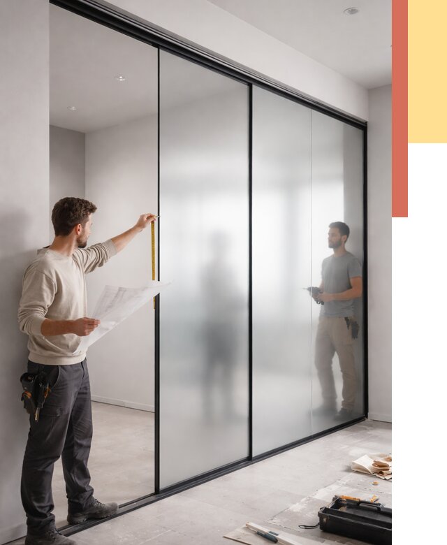 Матовые стеклянные перегородки в Надыме от 8821 руб. — монтаж и установка | ОТДЕЛОЧНИК-Ндм