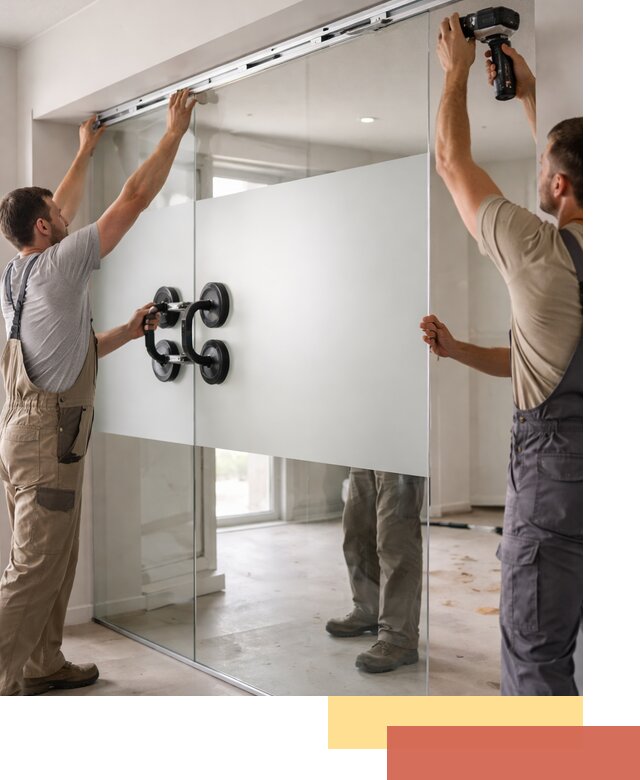 Матовые стеклянные перегородки под ключ в Надыме