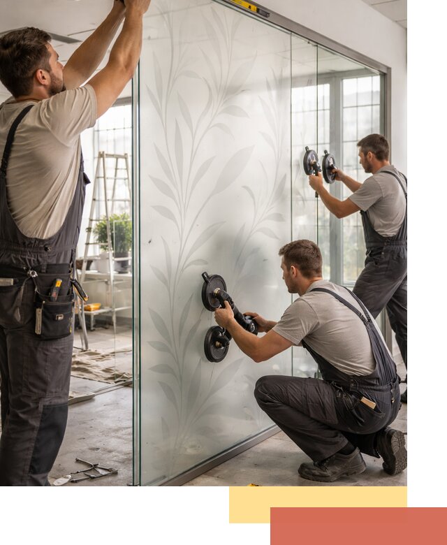 Стеклянные перегородки с рисунком на заказ в Надыме